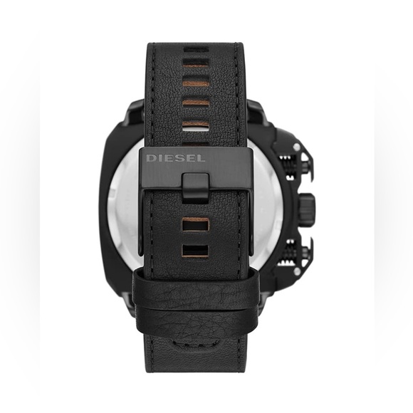 DIESEL BAMF DZ7448 BLACK LEATHER STRAP IRIDESCENT CHRONOGRAPH MEN'S WATCH - Picture 3 of 7